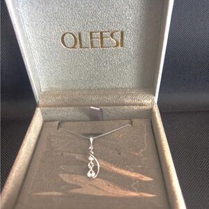 Qleesi Sterling Silver Necklace – Water Drop Design with 5A Cubic Zirconia